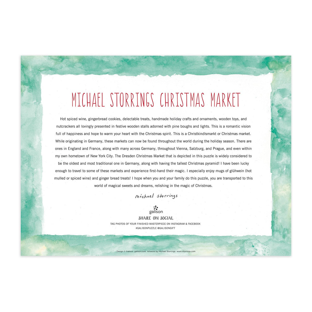 Michael Storrings Christmas Market 1000 Piece Puzzle Holiday 1000 Piece Puzzles Michael Storrings Collection 