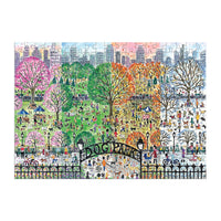 Michael Storrings Dog Park in Four Seasons 250 Piece Wood Puzzle Galison 