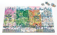 Michael Storrings Dog Park in Four Seasons 250 Piece Wood Puzzle Galison 