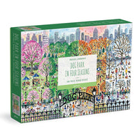 Michael Storrings Dog Park in Four Seasons 250 Piece Wood Puzzle Galison 