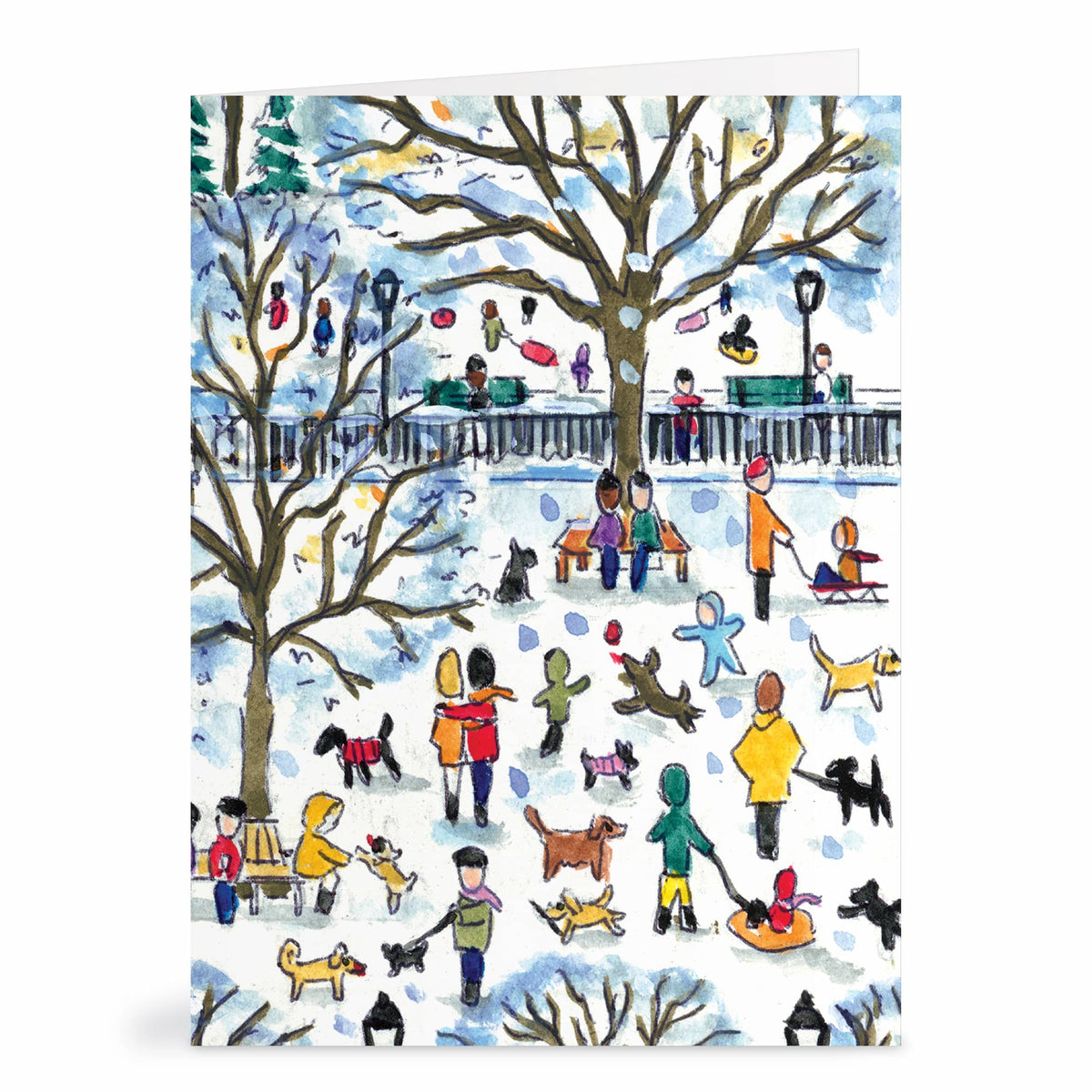 Michael Storrings Dog Park in Four Seasons Greeting Card Assortment Michael Storrings 