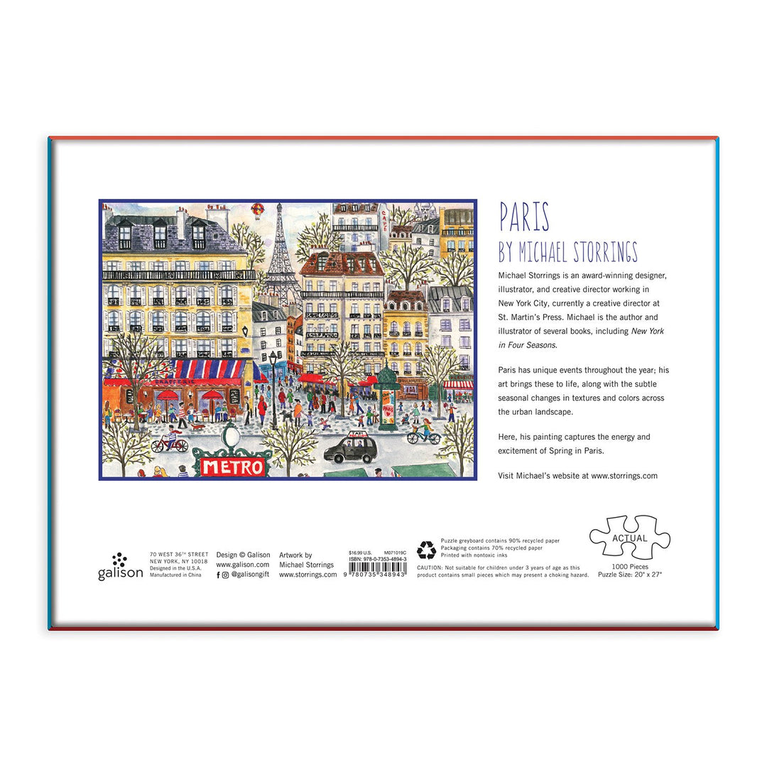 Michael Storrings Paris 1000 Piece Puzzle 1000 Piece Puzzles Galison 