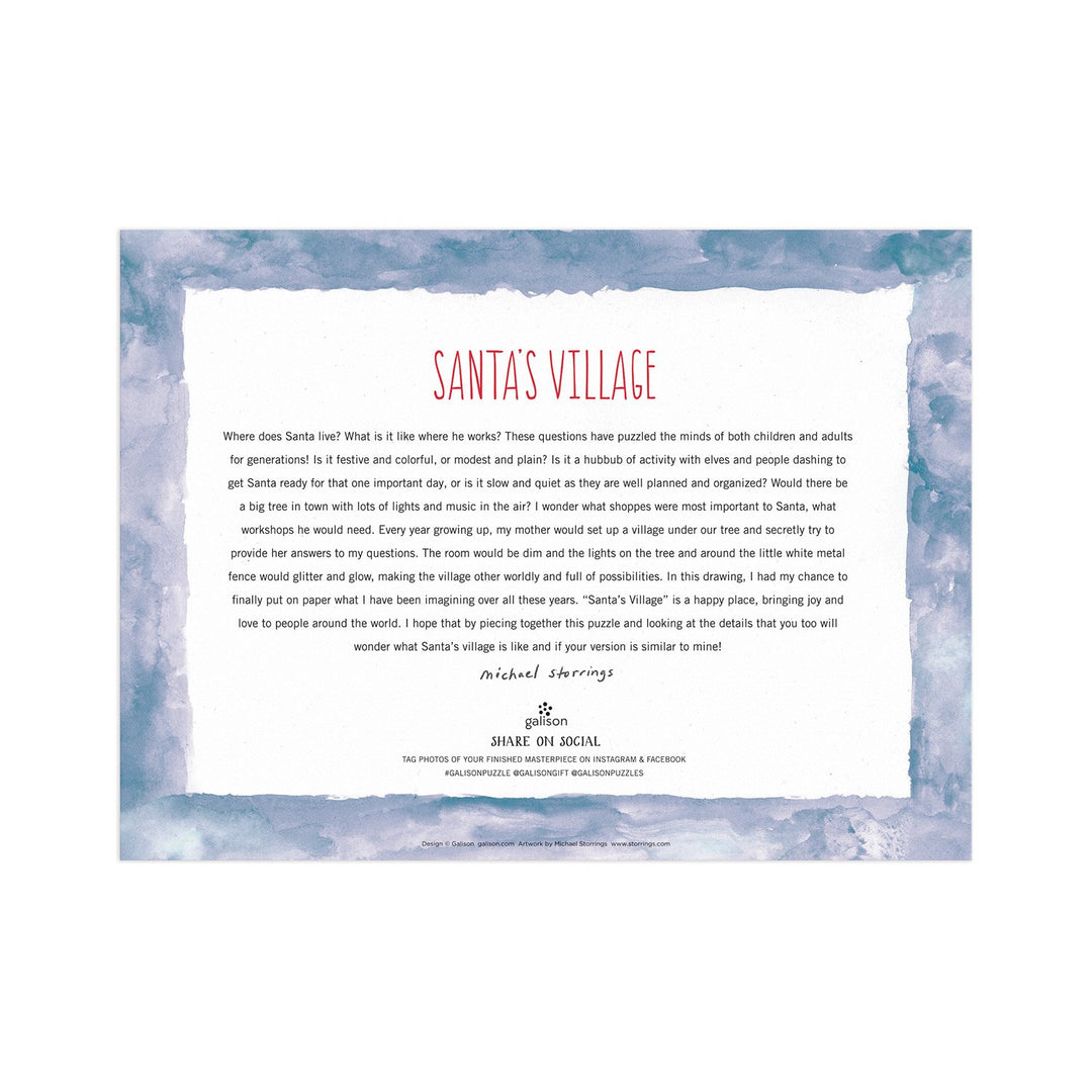 Michael Storrings Santa's Village 1000 Piece Puzzle Holiday 1000 Piece Puzzles Michael Storrings Collection 