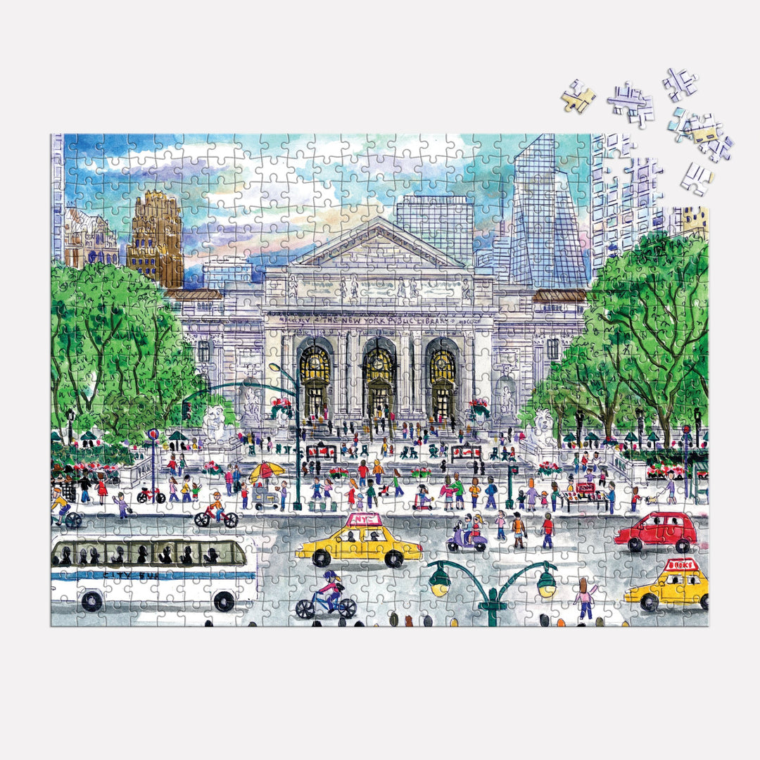 Michael Storrings Springtime at the Library 500 Piece Double-Sided Puzzle 500 Piece Puzzles Michael Storrings 