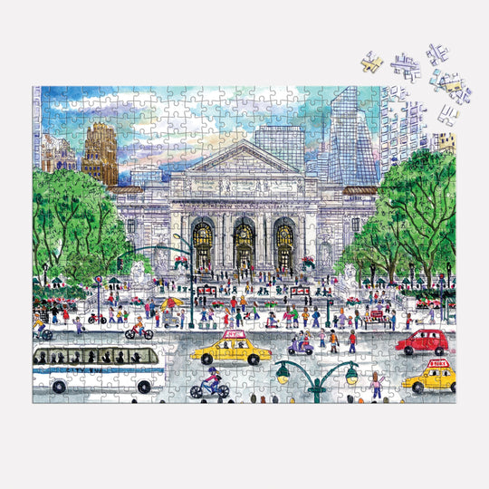 Michael Storrings Springtime at the Library 500 Piece Double-Sided Puzzle 500 Piece Puzzles Michael Storrings 