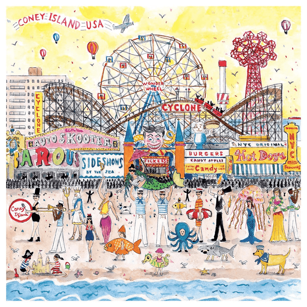Michael Storrings Summer at the Amusement Park 500 Piece Puzzle 500 Piece Puzzles Galison 