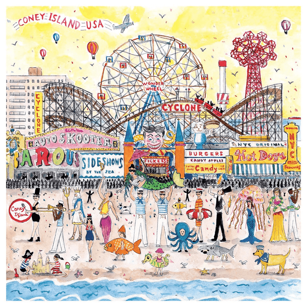 Michael Storrings Summer at the Amusement Park 500 Piece Puzzle 500 Piece Puzzles Galison 