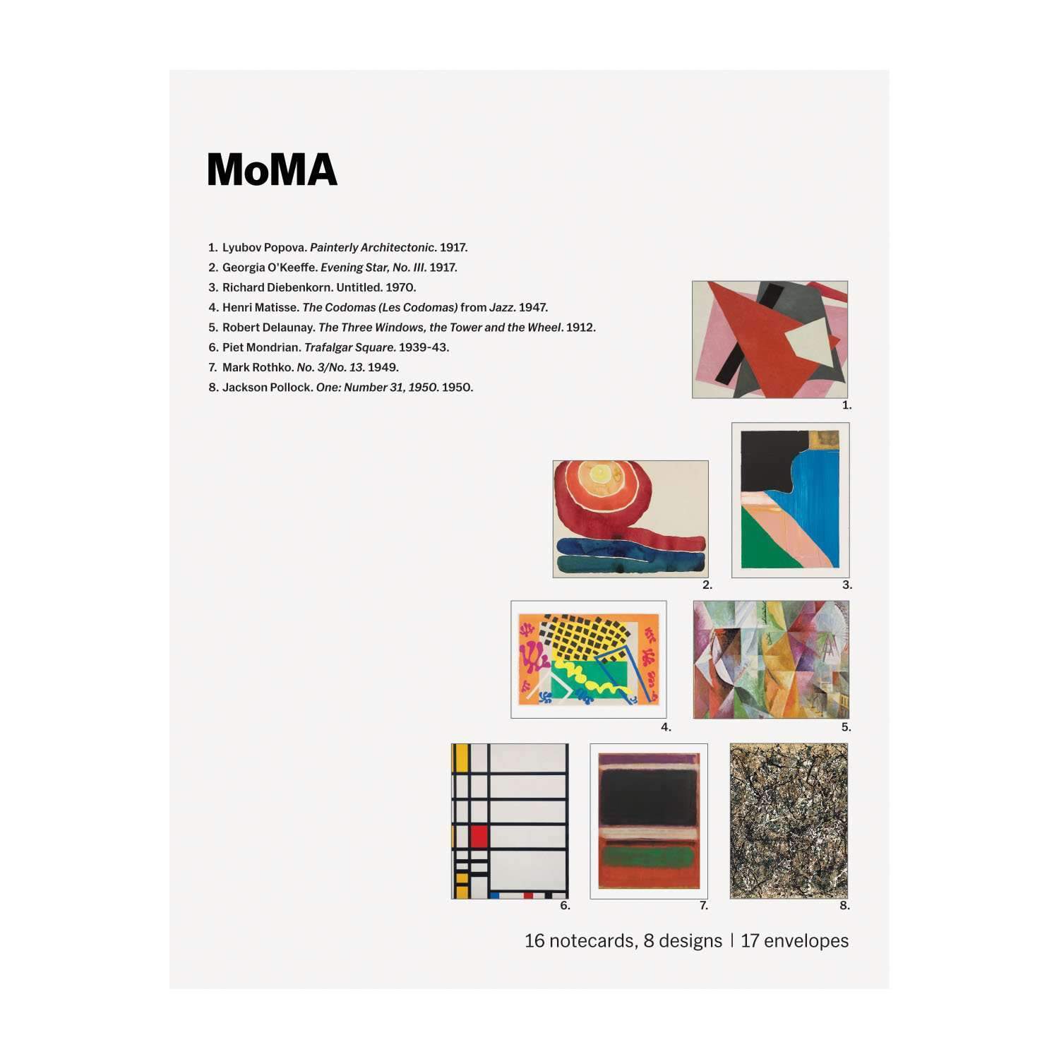 MOMA構成カード 6種22枚 MoMA Abstraction Notecard Folio Box | Galison