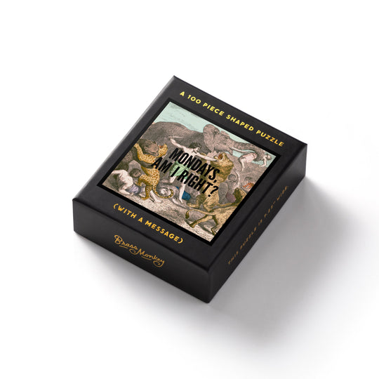 Mondays, Am I Right? 100 Piece Mini Shaped Puzzle 100 Piece Puzzles Brass Monkey 