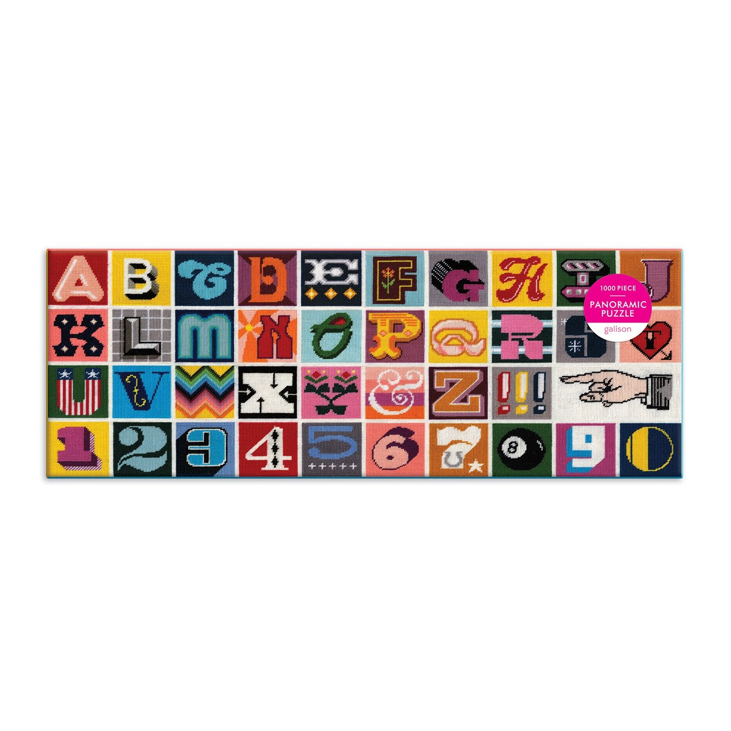 Needlepoint A to Z 1000 Piece Panoramic Puzzle | Galison
