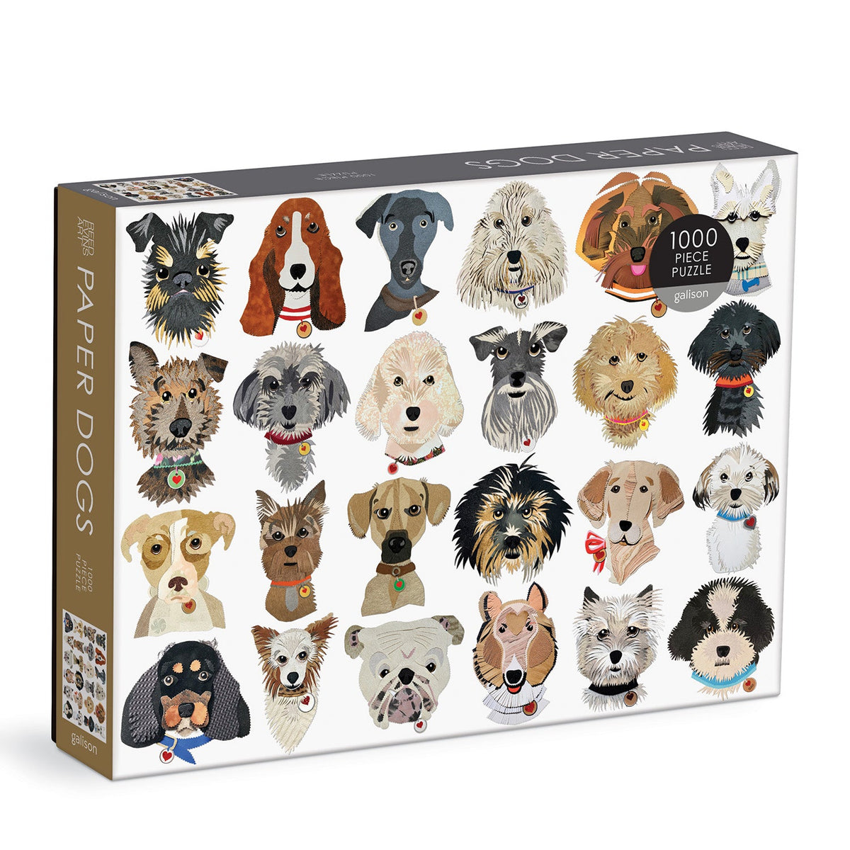 Paper Dogs 1000 Piece Puzzle Galison 