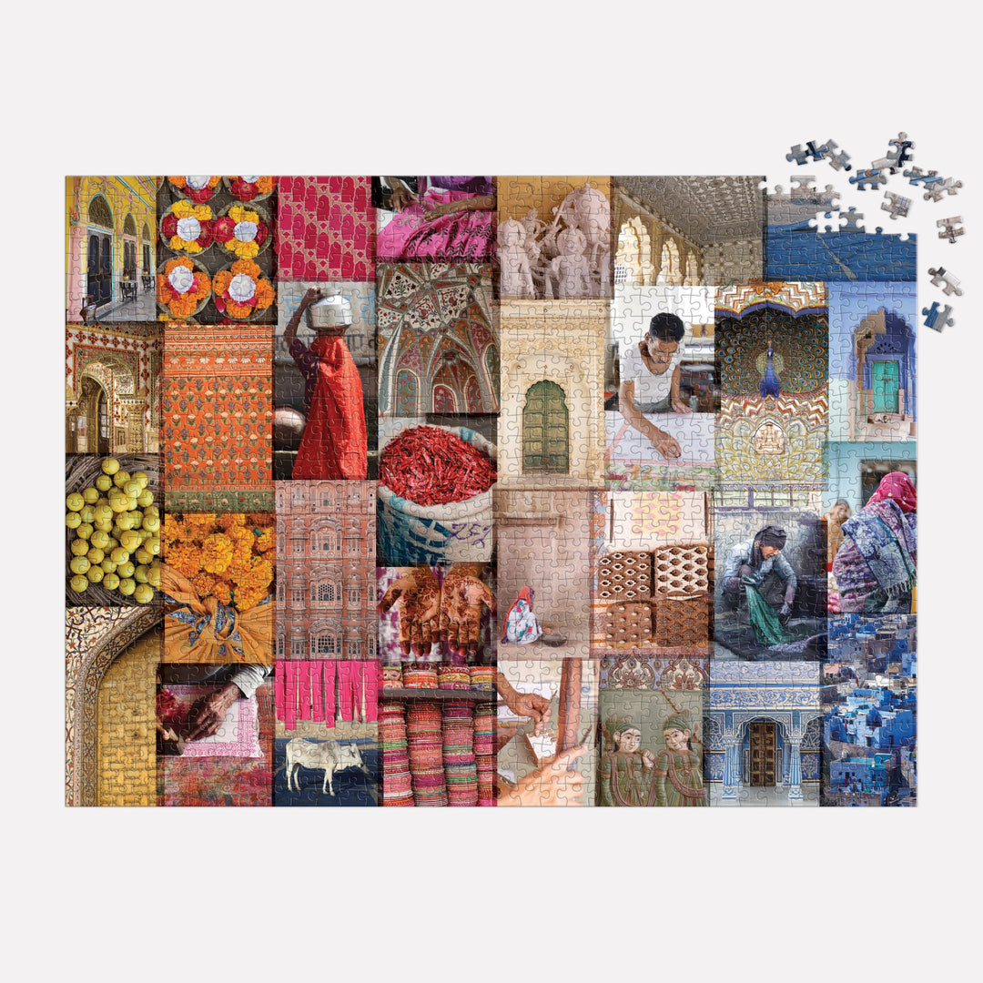 Patterns of India: A Journey Through Colors, Textiles and the Vibrancy of Rajasthan 1000 Piece Jigsaw Puzzle 1000 Piece Puzzles Christine Chitnis 
