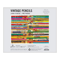 Phat Dog Vintage Pencils 1000 Piece Foil Stamped Puzzle Foil Puzzles Galison 