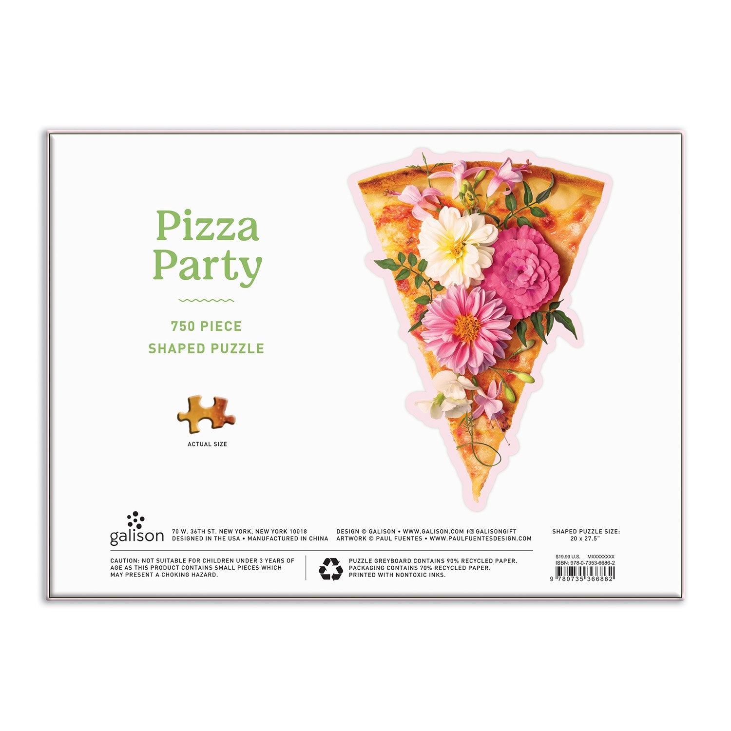 Pizza Party 750 Piece Shaped Jigsaw Puzzle | Galison