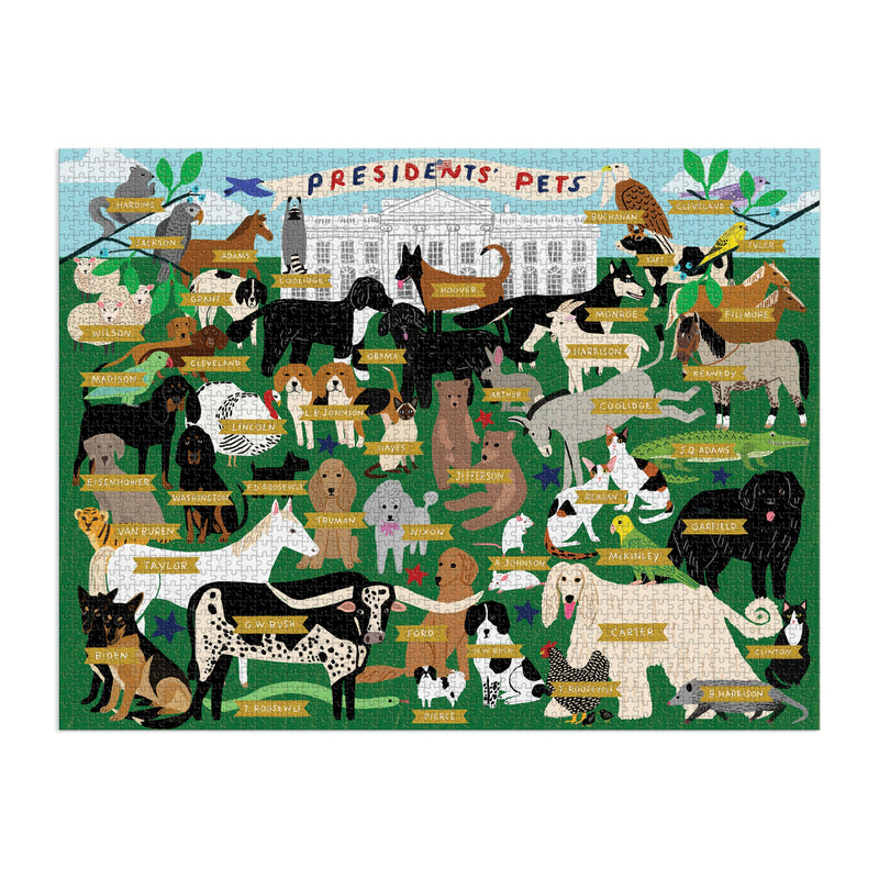 Presidents' Pets 2000 Piece Puzzle Galison 