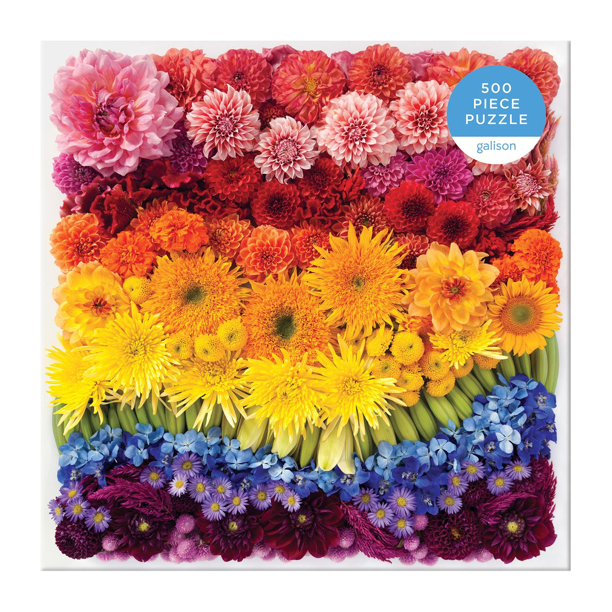 Rainbow Summer Flowers 500 Piece Puzzle 500 Piece Puzzles Galison 