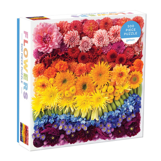 Rainbow Summer Flowers 500 Piece Puzzle 500 Piece Puzzles Galison 