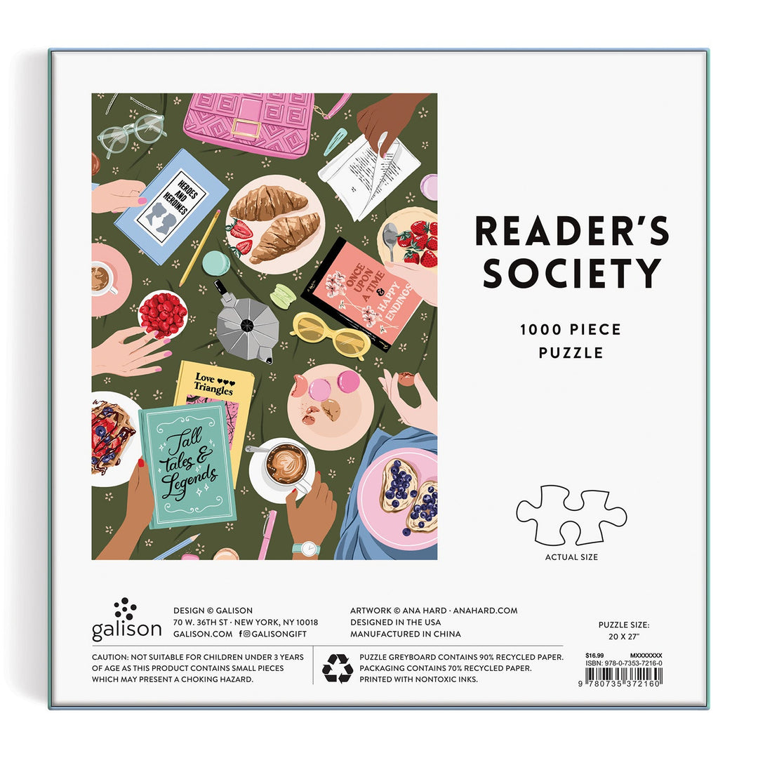 Reader's Society 1000 Piece Puzzle 1000 Piece Puzzles Ana Hard 