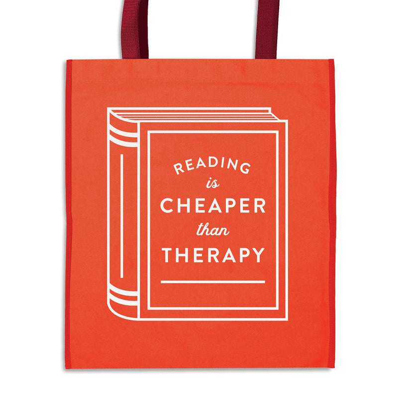 Reading is Cheaper Than Therapy Reusable Shopping Bag Tote Bags Galison 