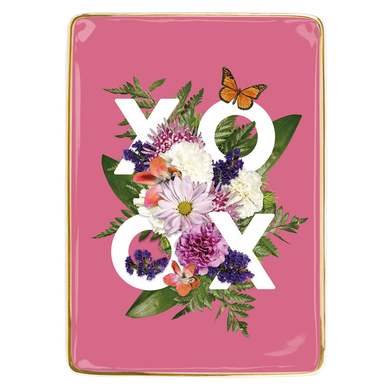 Say It With Flowers XOXO Porcelain Tray Porcelain Trays Galison 