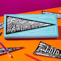 Small Victories Magic Velvet Pennant Coloring Set Brass Monkey 