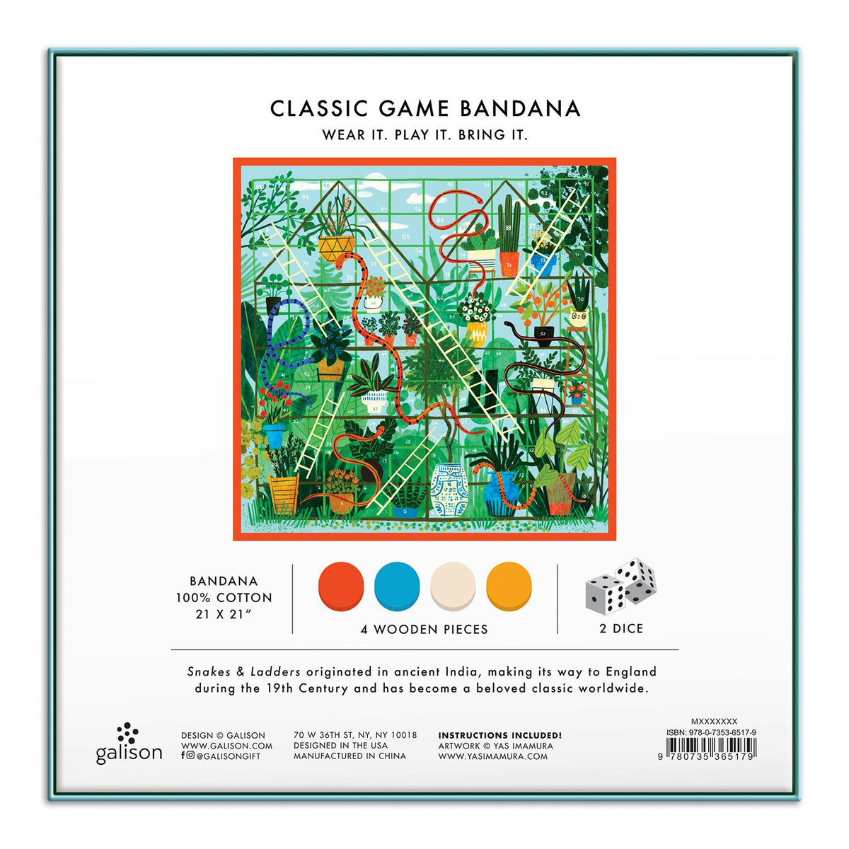 Snakes & Ladders Classic Game Bandana Classic Game Bandana Galison 