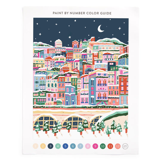 Snowy City 11x14 Paint by Number Kit Paint By Number Kits Millie Putland 