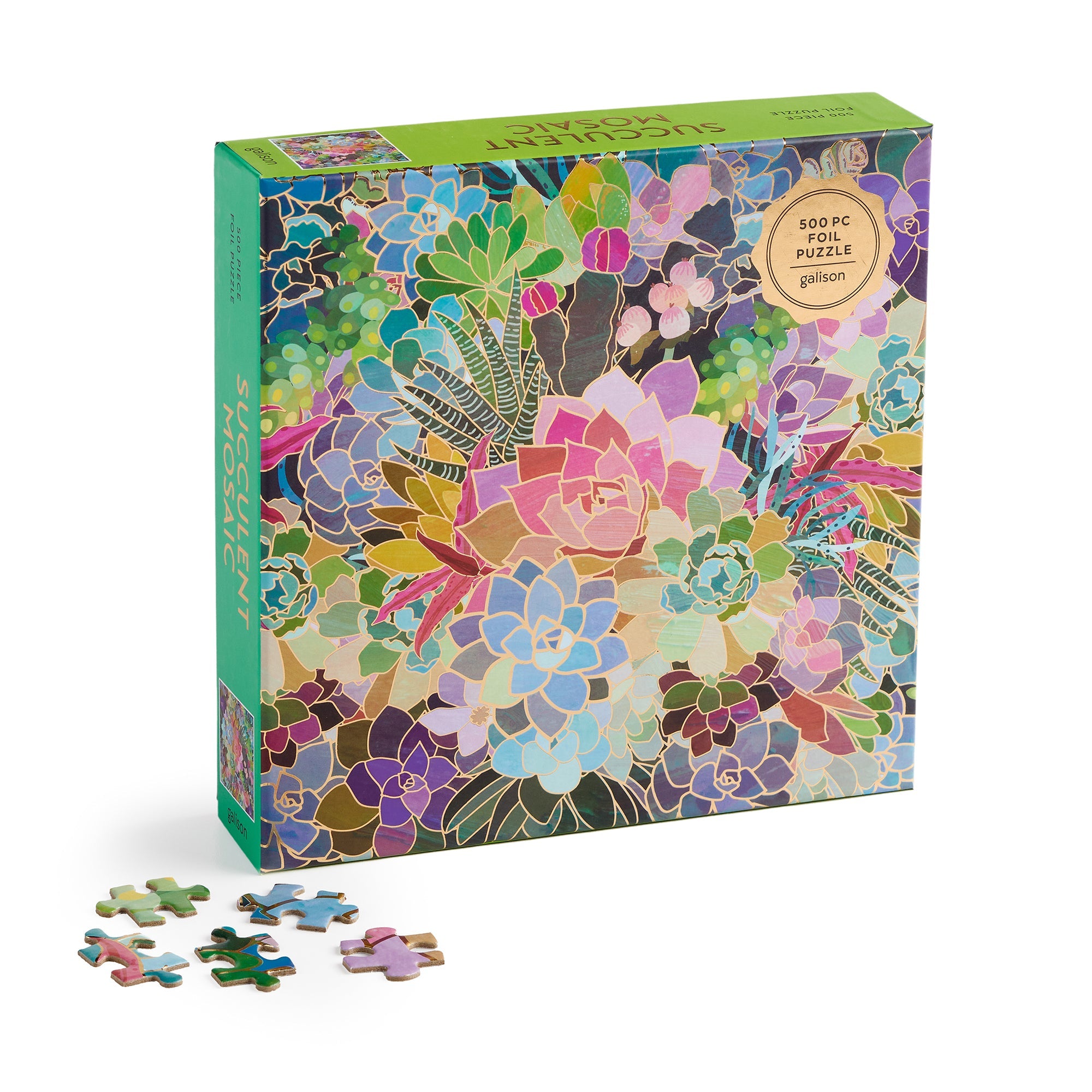 Succulent Mosaic 500 Piece Foil Puzzle – Galison