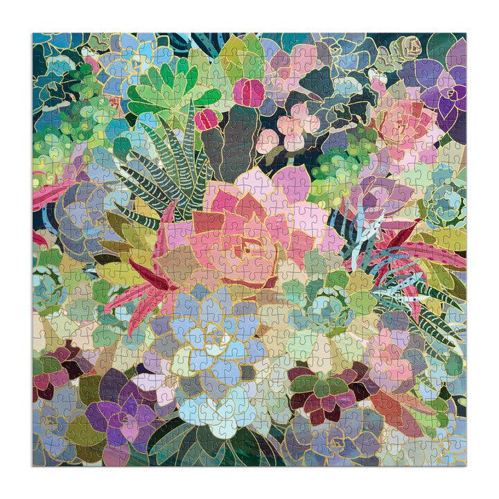 Succulent Mosaic 500 Piece Foil Puzzle Puzzles Mia Chiarro 