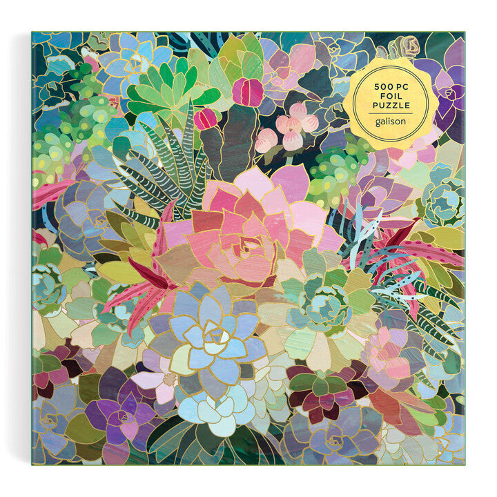 succulent plants puzzle Succulent Mosaic 500 Piece Foil Puzzle