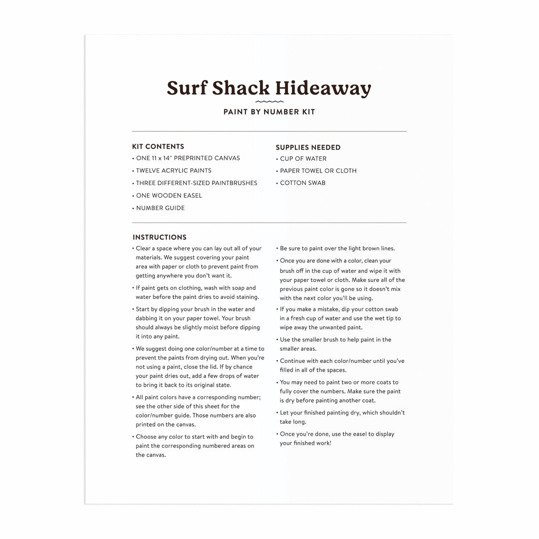 Surf Shack Hideaway 11 x 14 Paint By Number Kit Ceyda Alasar 