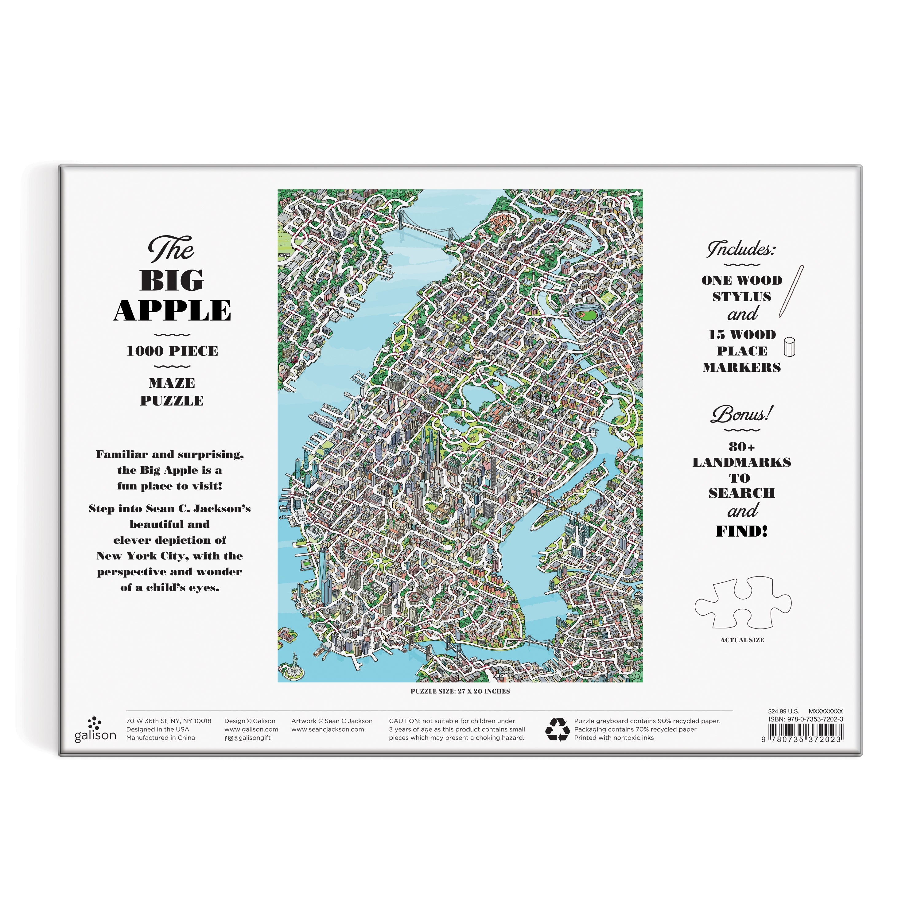 The Big Apple 1000 Piece Maze Puzzle | Galison