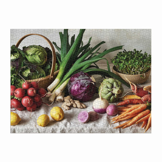 The Greenmarket Table 1500 Piece Puzzle Bella Karragiannidis 