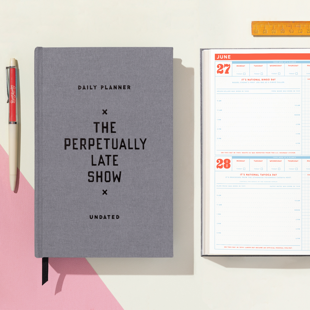 The Perpetually Late Show Undated Standard Planner Planners Brass Monkey 