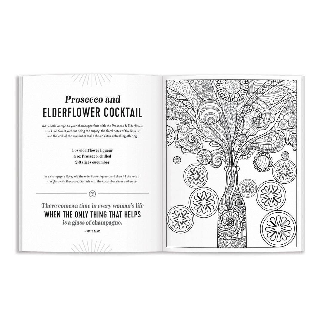 The Power of Positive Drinking Coloring and Cocktail Book Coloring Books Galison 