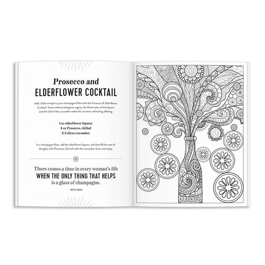 The Power of Positive Drinking Coloring and Cocktail Book Coloring Books Galison 