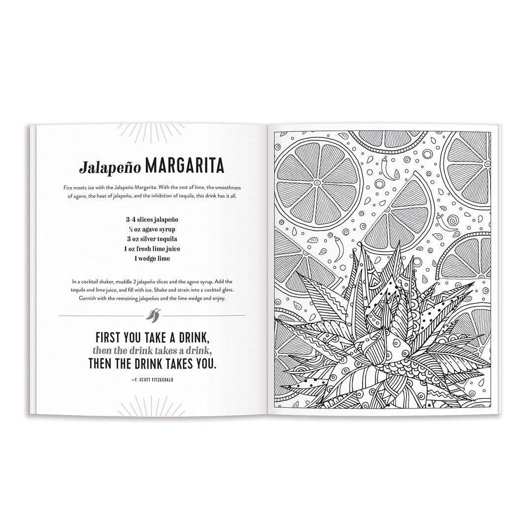 The Power of Positive Drinking Coloring and Cocktail Book Coloring Books Galison 