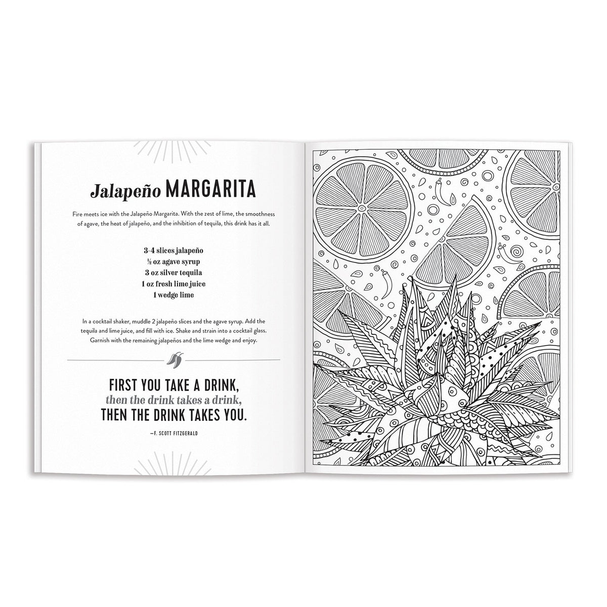 The Power of Positive Drinking Coloring and Cocktail Book Coloring Books Galison 