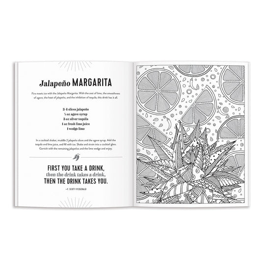 The Power of Positive Drinking Coloring and Cocktail Book Coloring Books Galison 