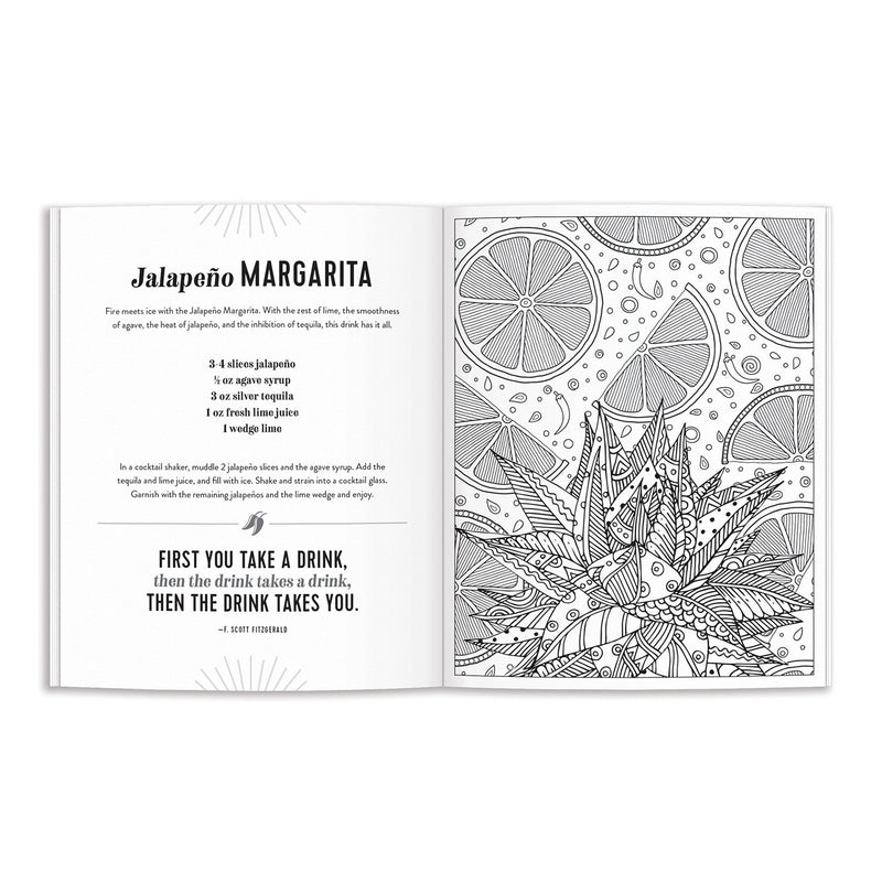 The Power of Positive Drinking Coloring and Cocktail Book Coloring Books Galison 