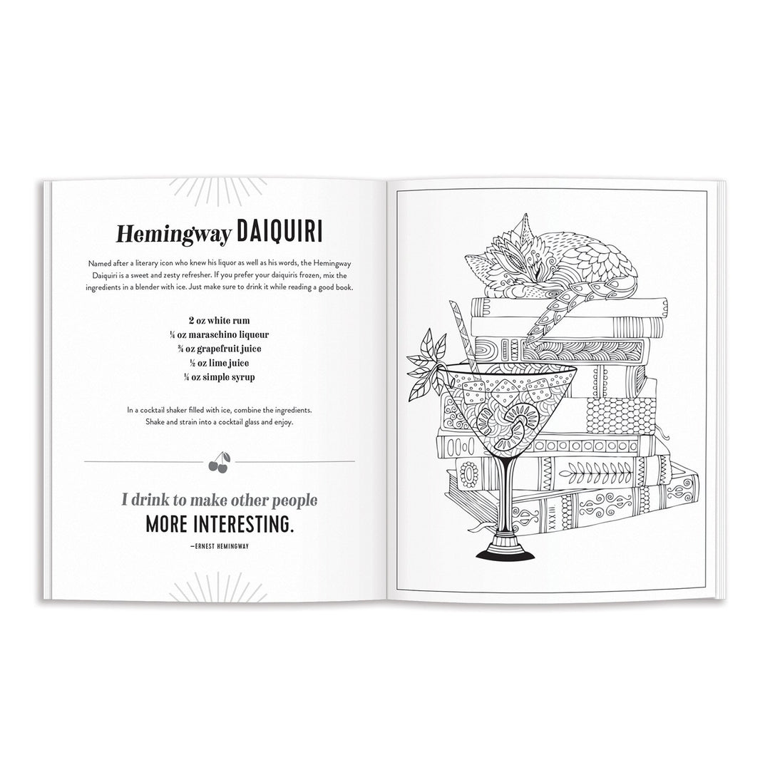 The Power of Positive Drinking Coloring and Cocktail Book Coloring Books Galison 