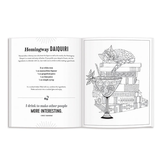 The Power of Positive Drinking Coloring and Cocktail Book Coloring Books Galison 
