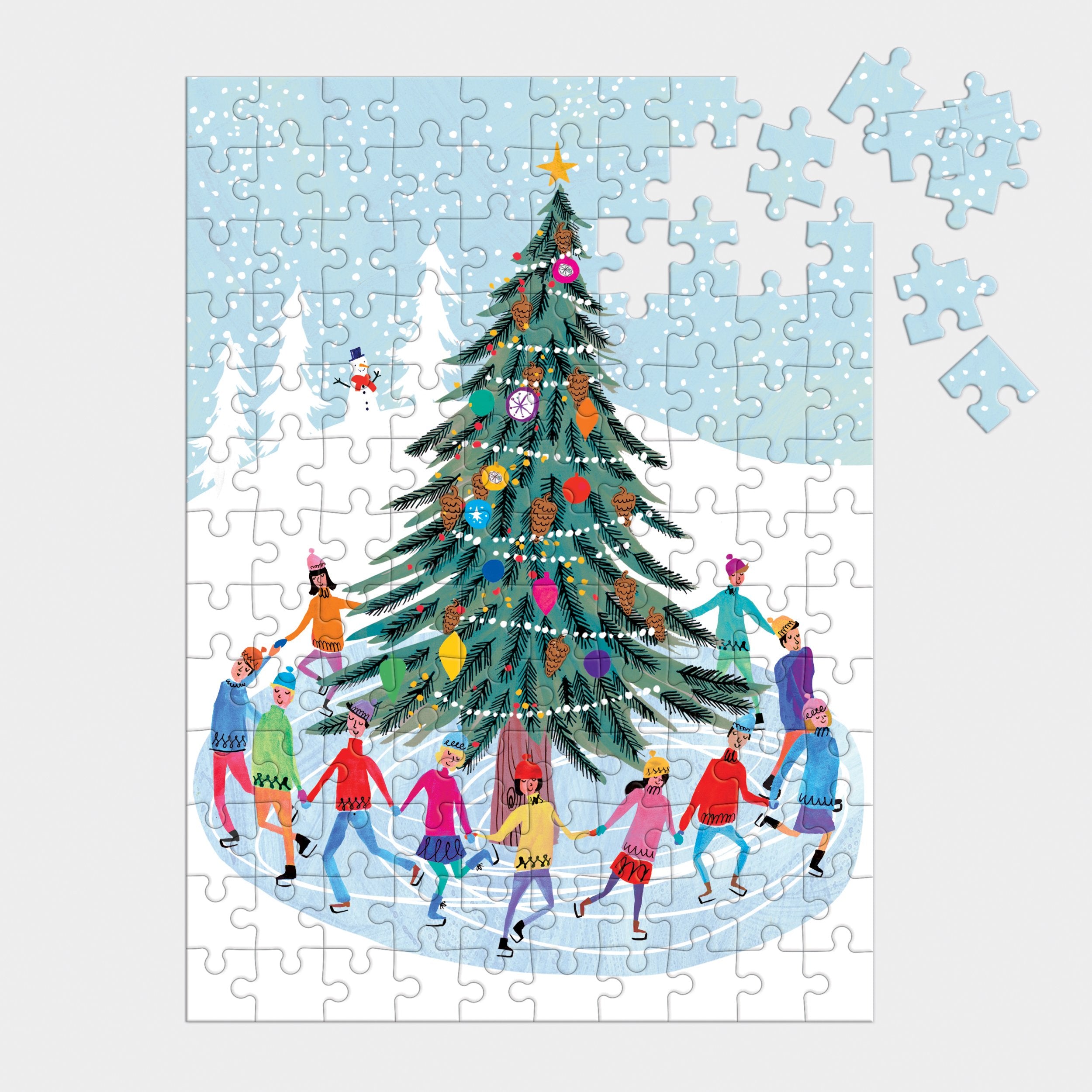 Tree Skaters 130 Piece Puzzle Ornament | Galison