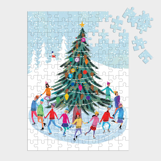 Tree Skaters 130 Piece Puzzle Ornament 100 Piece Puzzles Louise Cunningham 