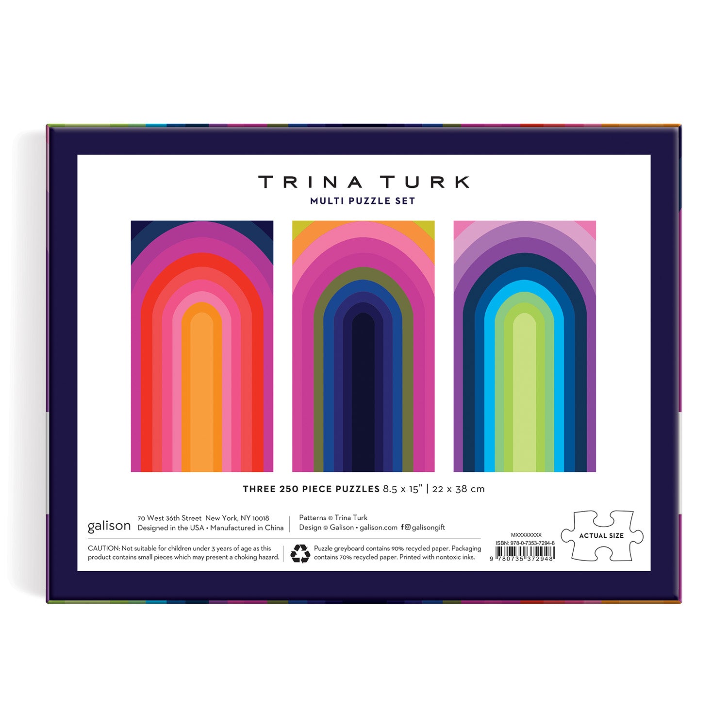 Colorful　DARK THE SUNS ３枚セット Trina Turk Multi Puzzle Set | 3 x 250-Piece | Galison