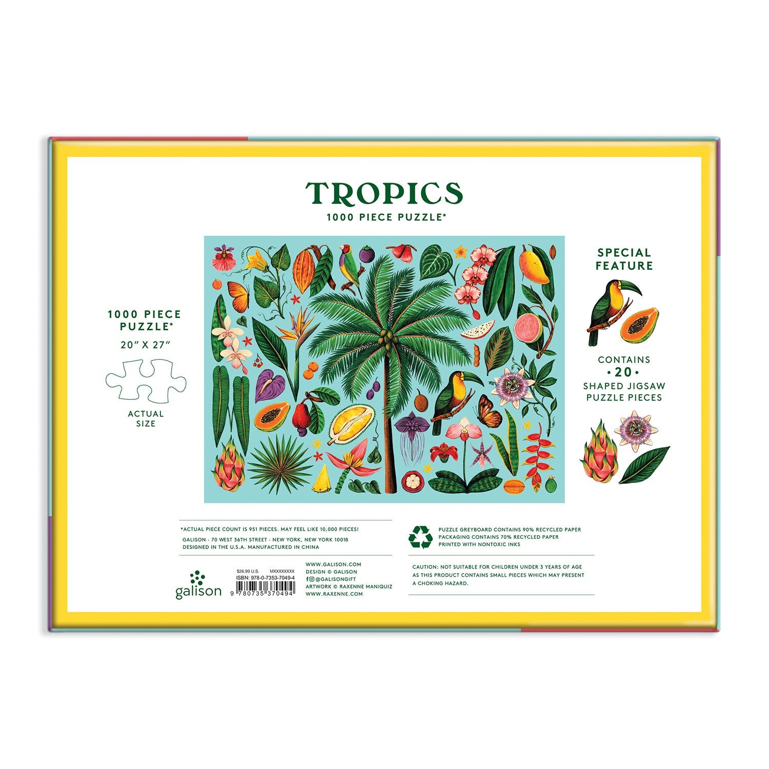 Tropics 1000 Piece Puzzle with Shaped Pieces | Galison