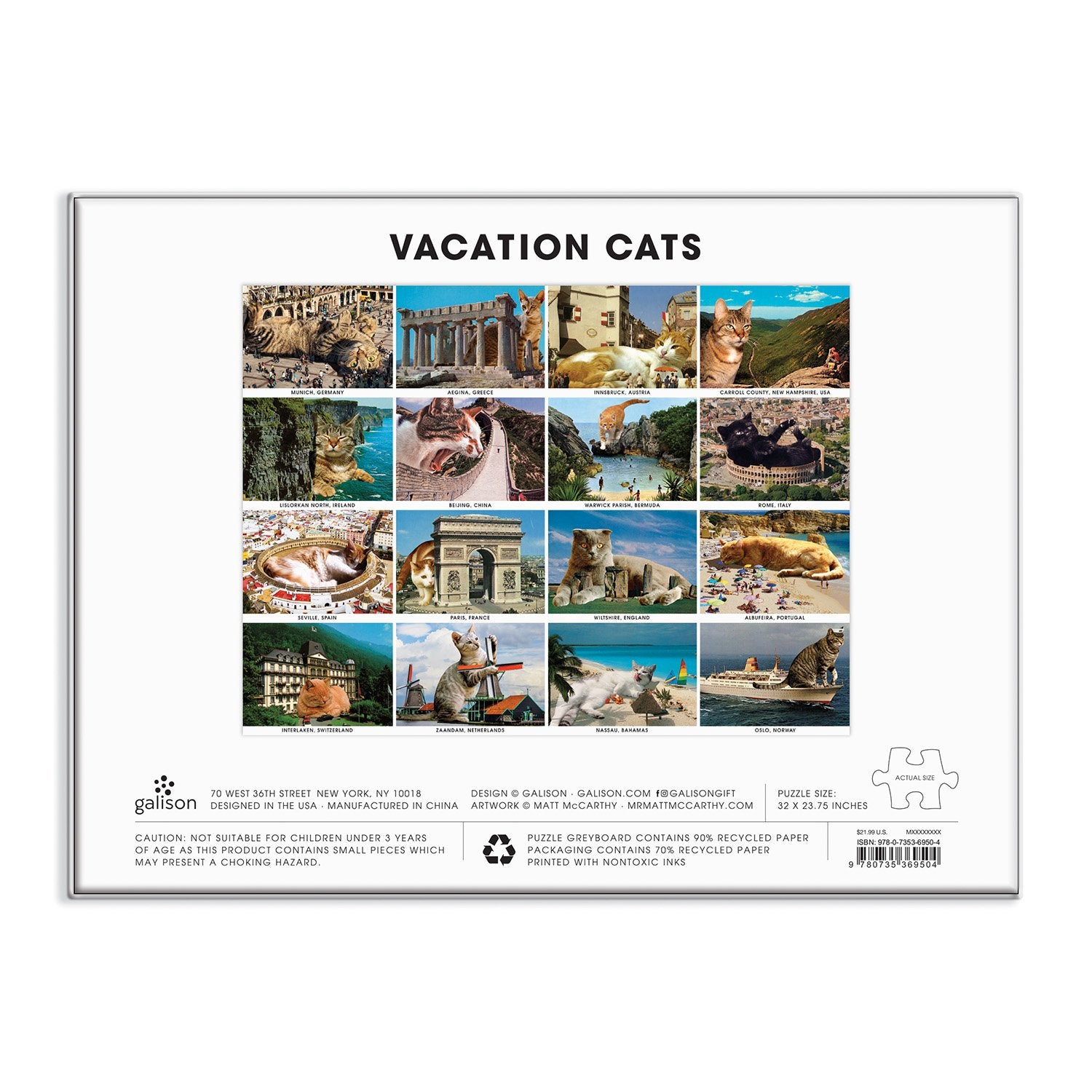 Vacation Cats 1500 Piece Puzzle | Galison