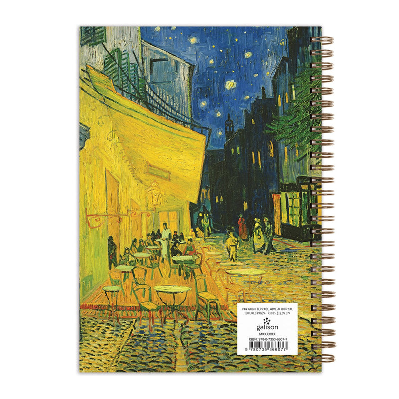 Van Gogh Terrace at Night 7 x 10" Wire-O Journal Journals and Notebooks Galison 