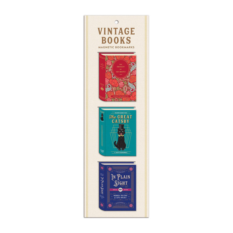 Vintage Books Shaped Magnetic Bookmarks Bookmarks Classic Vintage Collection 