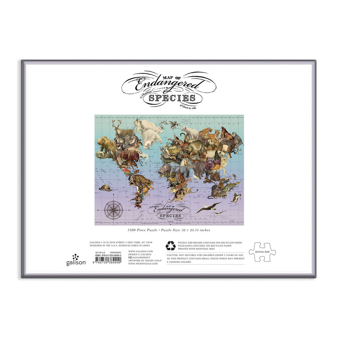 Wendy Gold Endangered Species 1500 Piece Jigsaw Puzzle 1500 Piece Puzzles Wendy Gold 